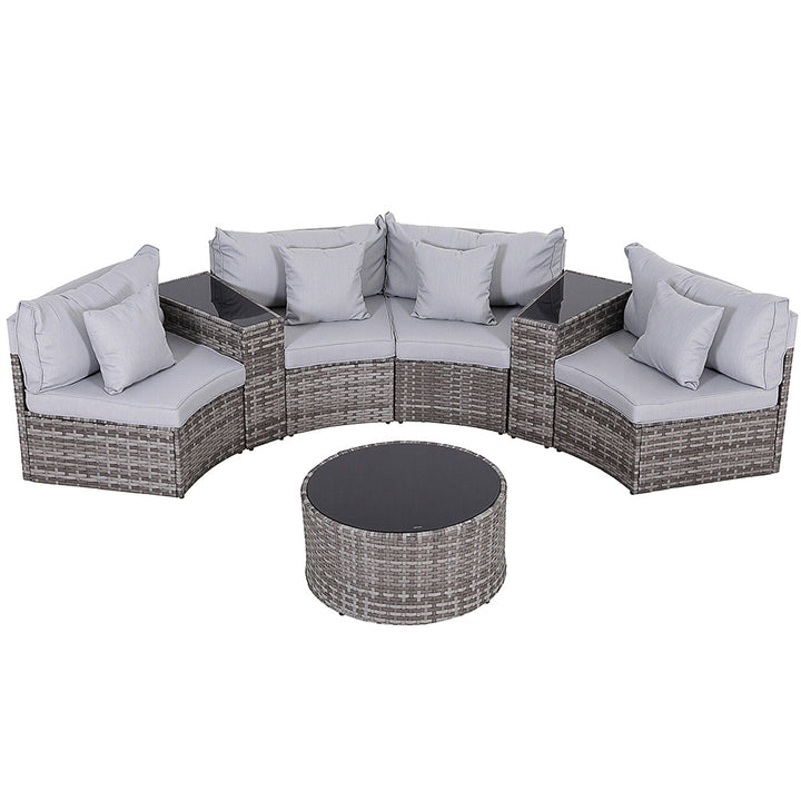 4-Seat Modular Outdoor Sofa Set - Grey - Homecoze
