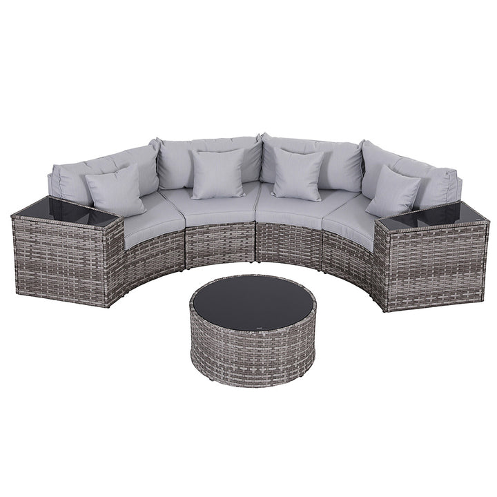 4-Seat Modular Outdoor Sofa Set - Grey - Homecoze
