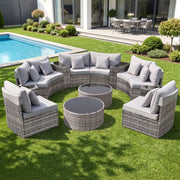 8-Seat Modular Outdoor Sofa Set 14PC - Grey