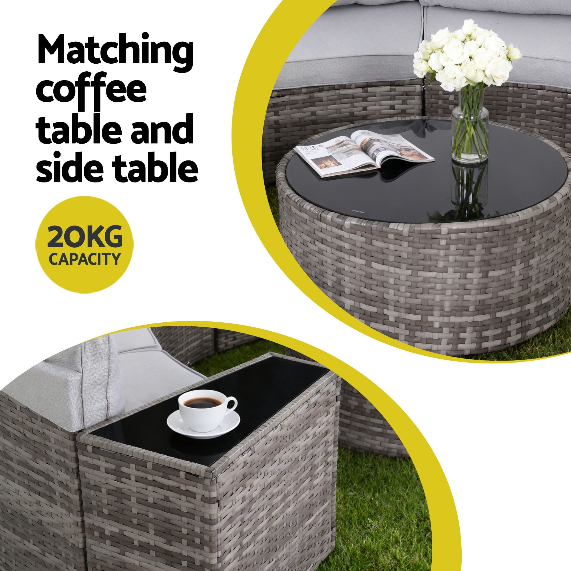 8-Seat Modular Outdoor Sofa Set 14PC - Grey