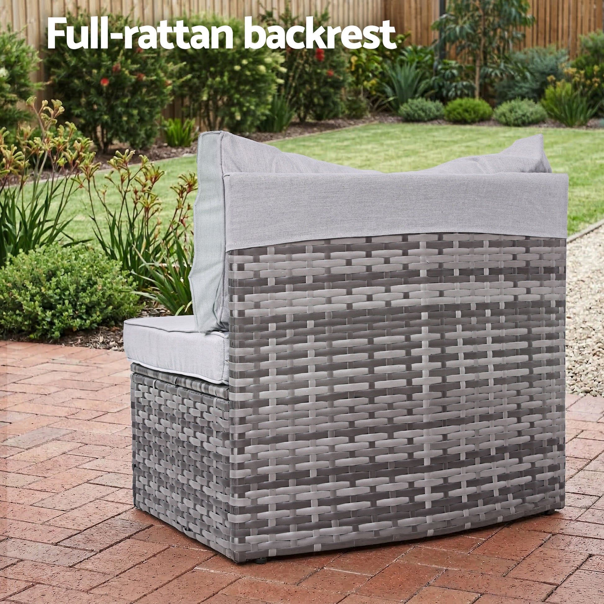 Gardeon 6 Seater Outdoor Sofa Set 9PCS Table Chair Set Garden Rattan Patio Furniture - Homecoze
