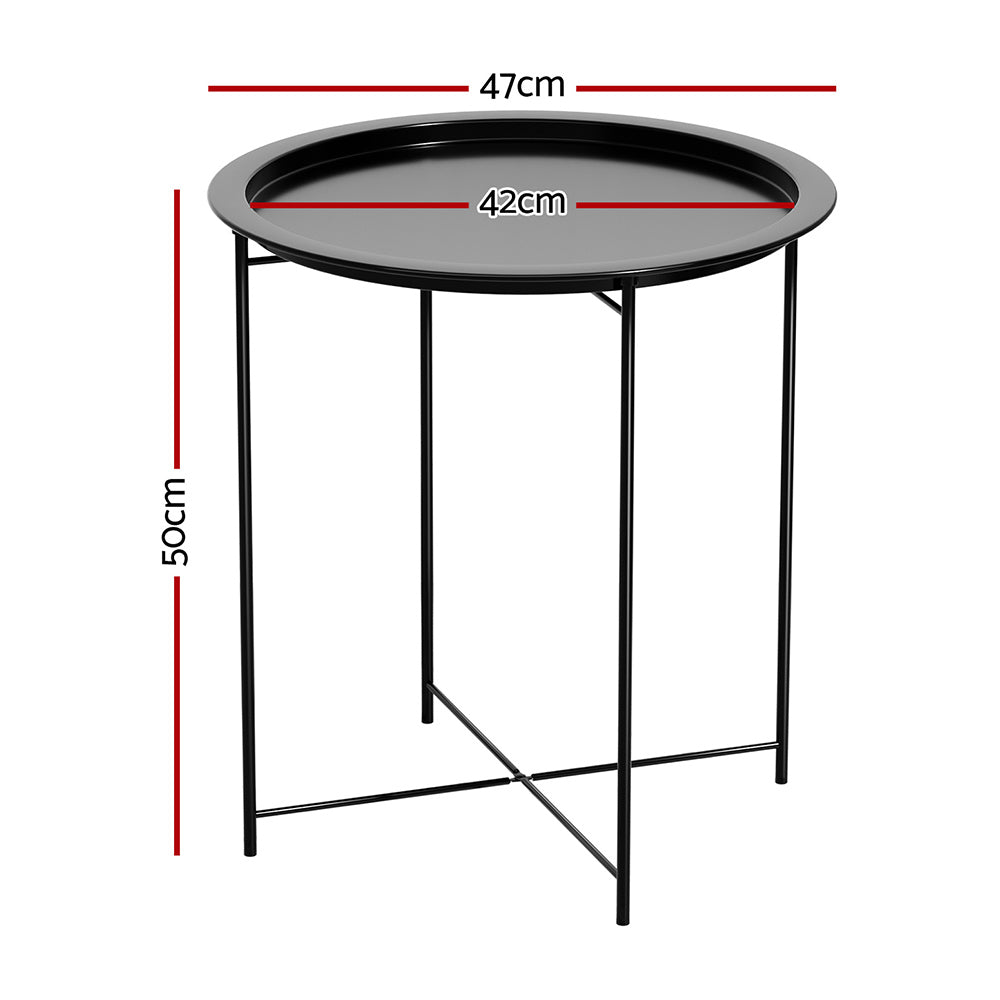 Outdoor Side Table - Black - Homecoze