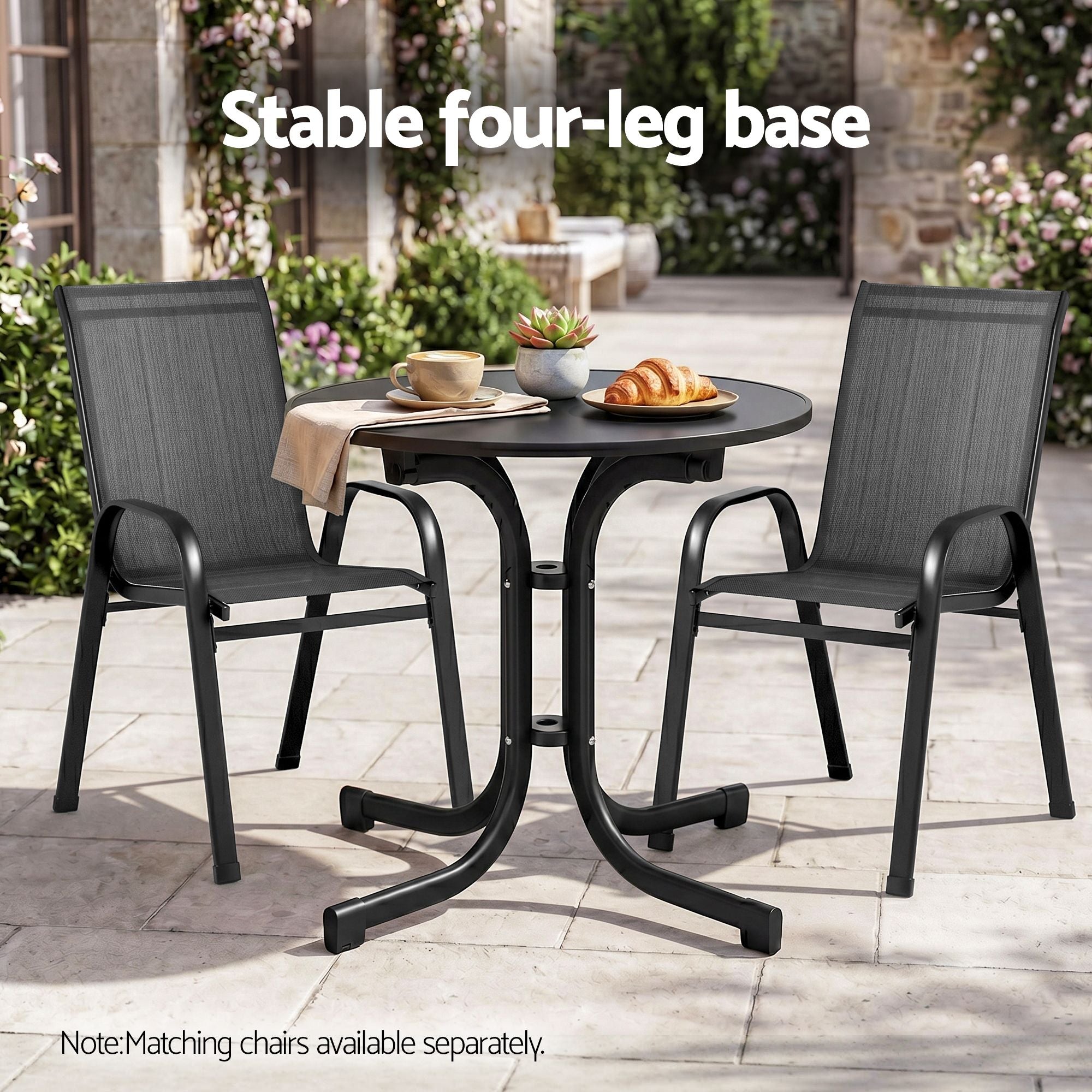 80cm Folding Outdoor Bistro Table – Black