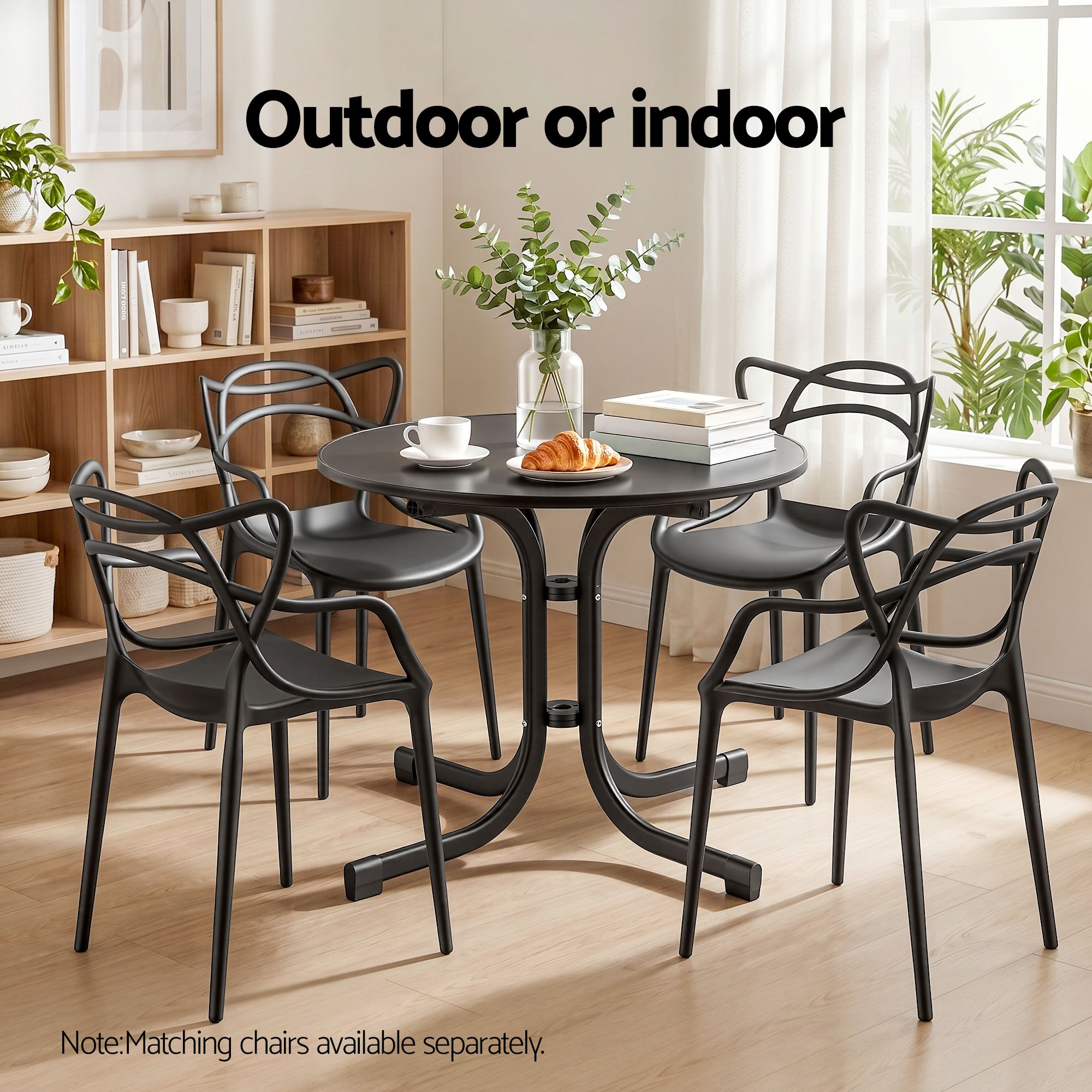 80cm Folding Outdoor Bistro Table – Black