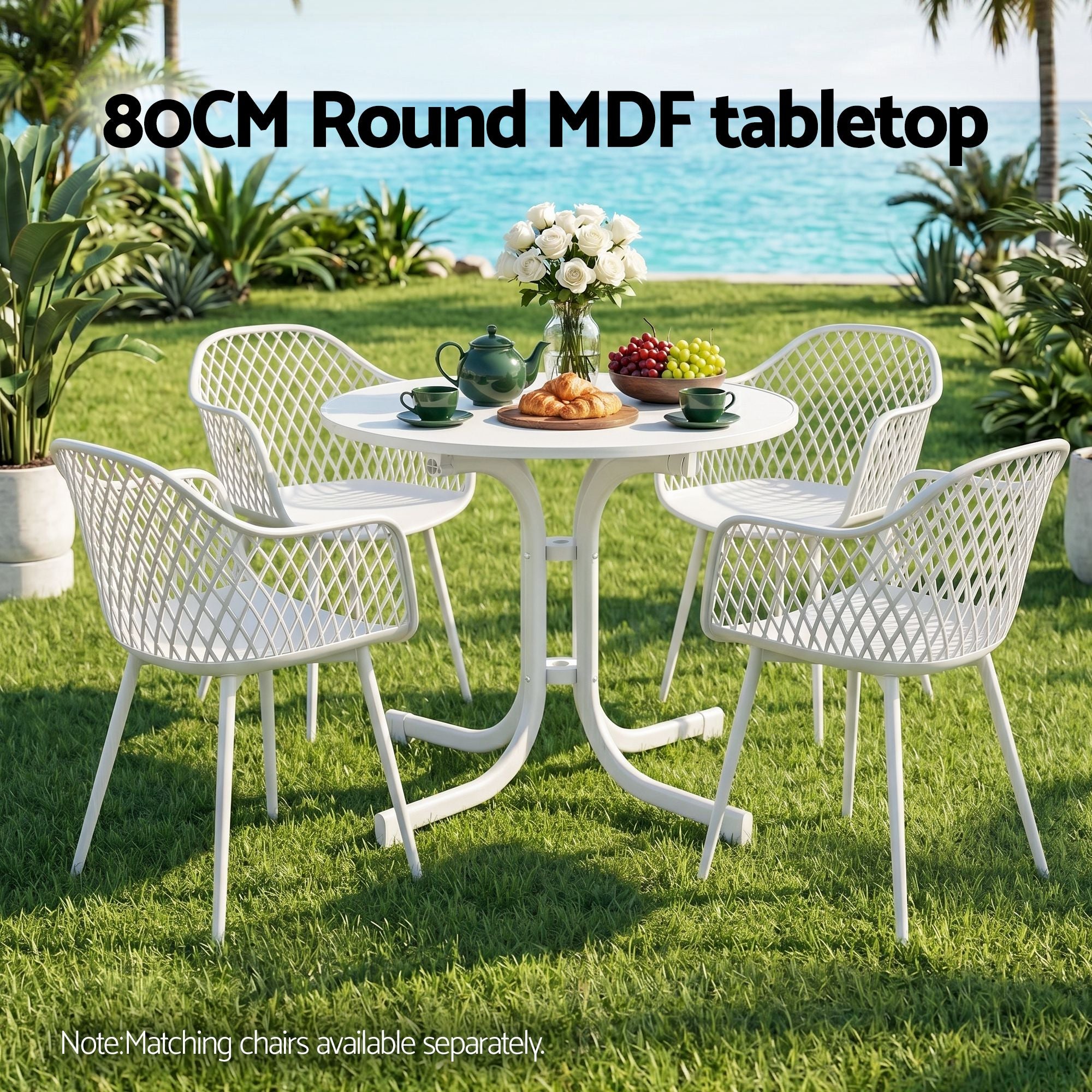 80cm Folding Outdoor Bistro Table – White