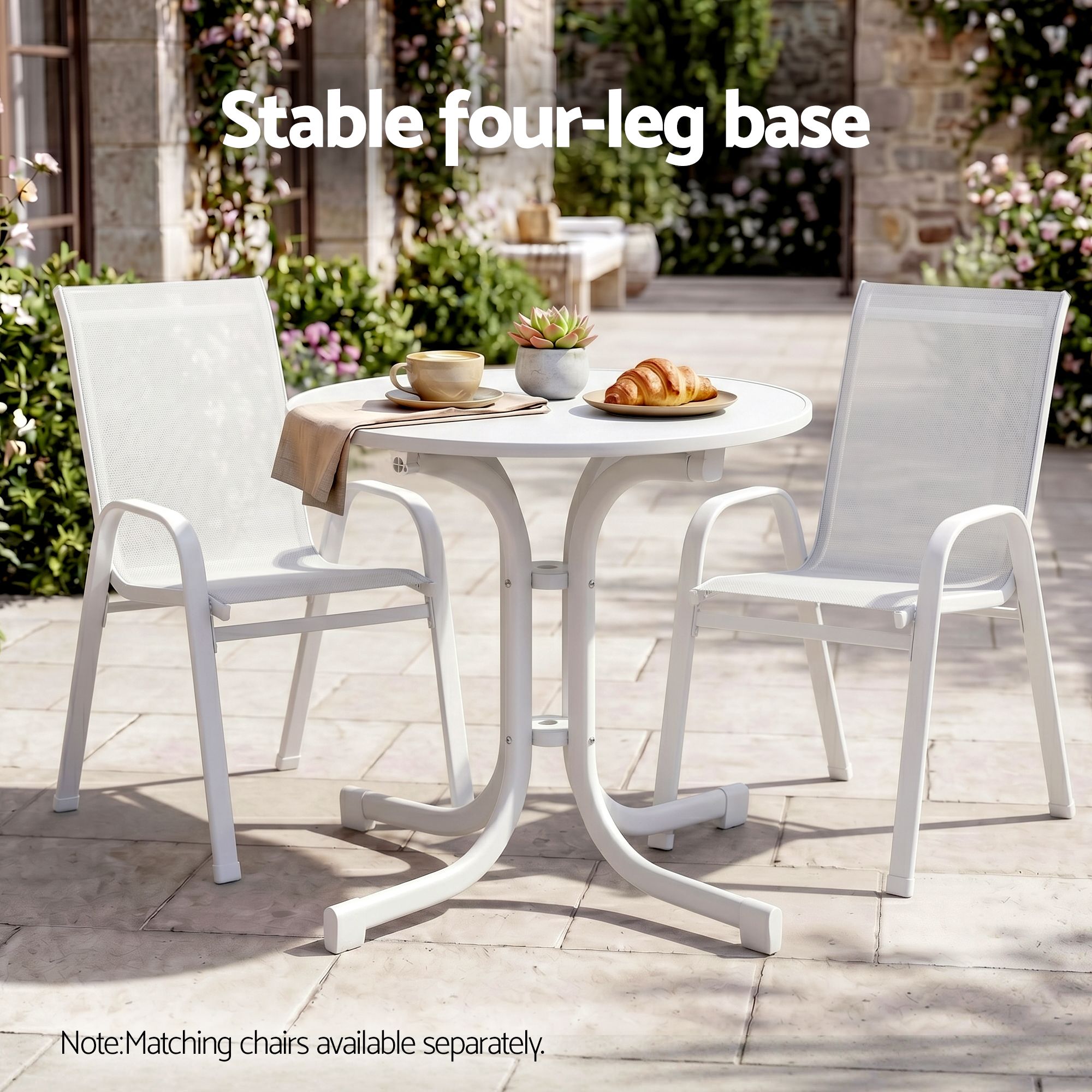 80cm Folding Outdoor Bistro Table – White