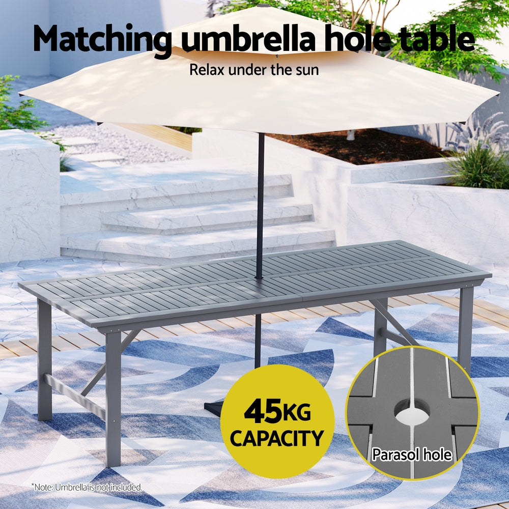 6 Seater Outdoor Patio Dining Table and Chair Furniture Set Acacia Wood - Homecoze