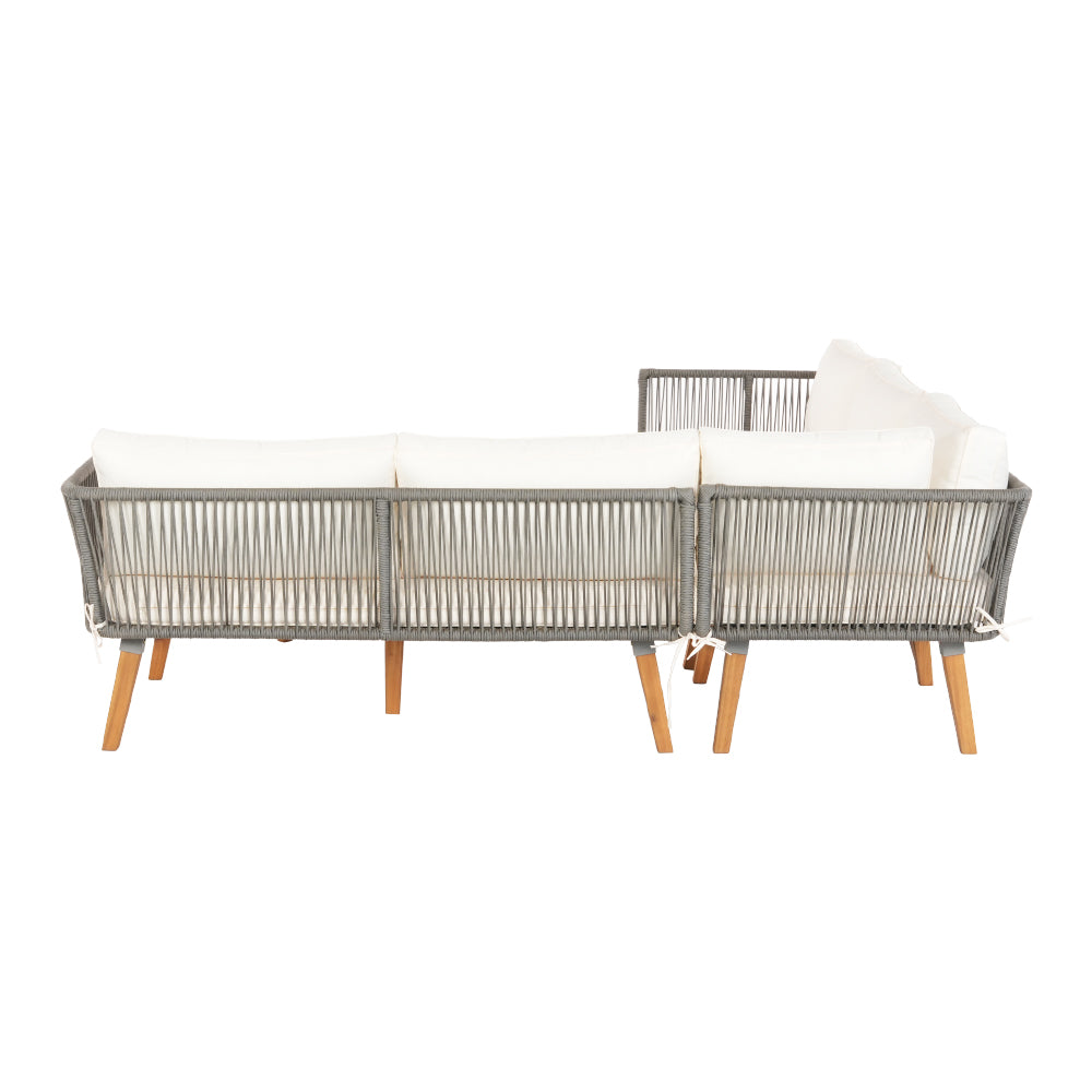 5-Seater Modular Outdoor Sofa Set - Grey & Brown - Homecoze