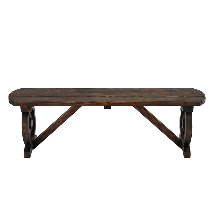 Wooden Wagon Wheel Garden Bench Seat - 120cm - Homecoze