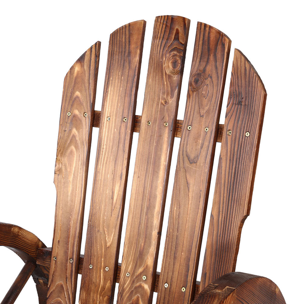 Rustic Outdoor Wooden Garden Chair - Brown - Homecoze