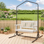 Aria (2 Seater) Outdoor Garden Bench Swing with Stand - White
