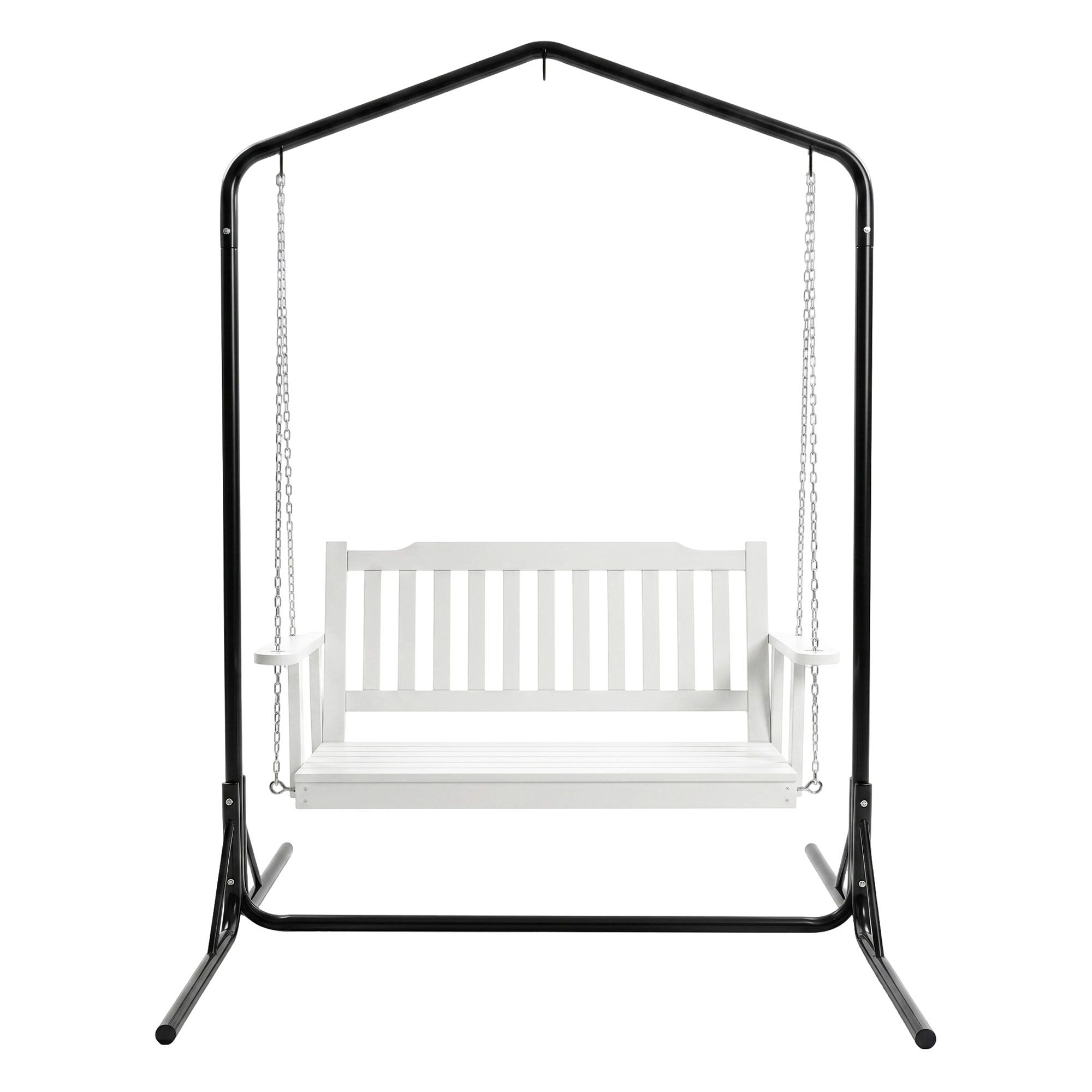 Aria (2 Seater) Outdoor Garden Bench Swing with Stand - White