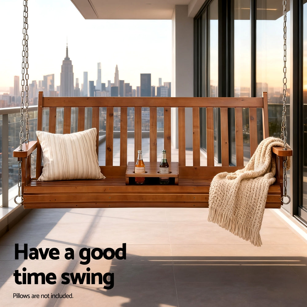 Nora (2 Seater) Garden Bench Swing - Teak - Homecoze