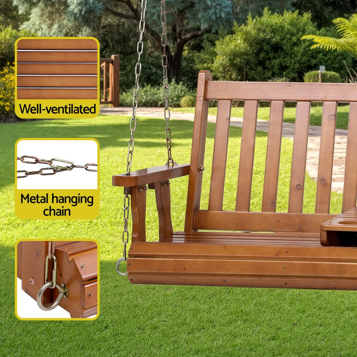Nora (2 Seater) Garden Bench Swing - Teak - Homecoze