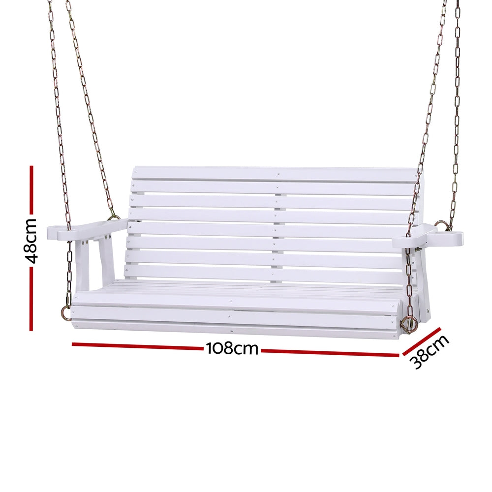 Esme (2 Seater) Garden Bench Swing - White - Homecoze