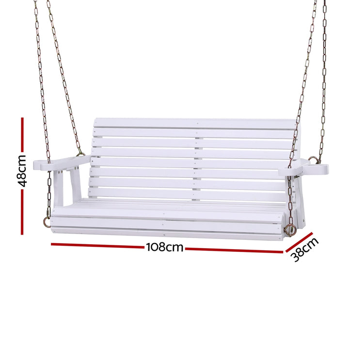 Esme (2 Seater) Garden Bench Swing - White - Homecoze