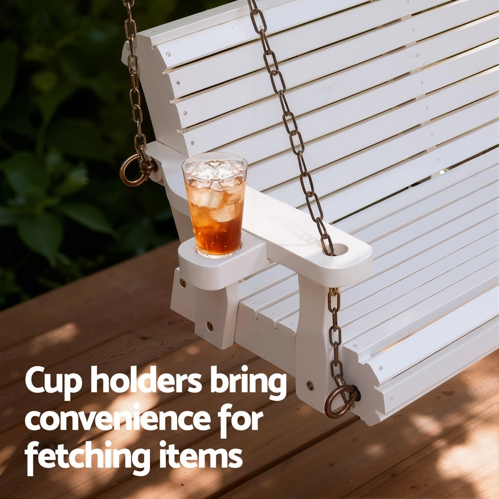 Esme (2 Seater) Garden Bench Swing - White - Homecoze