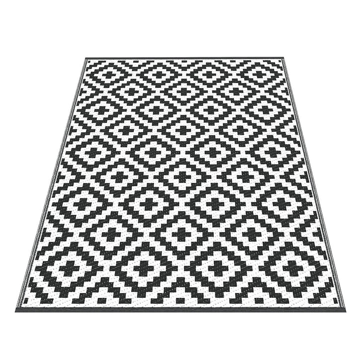 Gardeon Outdoor Rugs 120x180cm Large Carpet Reversible Area Mat PP Dual-Sided Patio Rug Cross - Homecoze