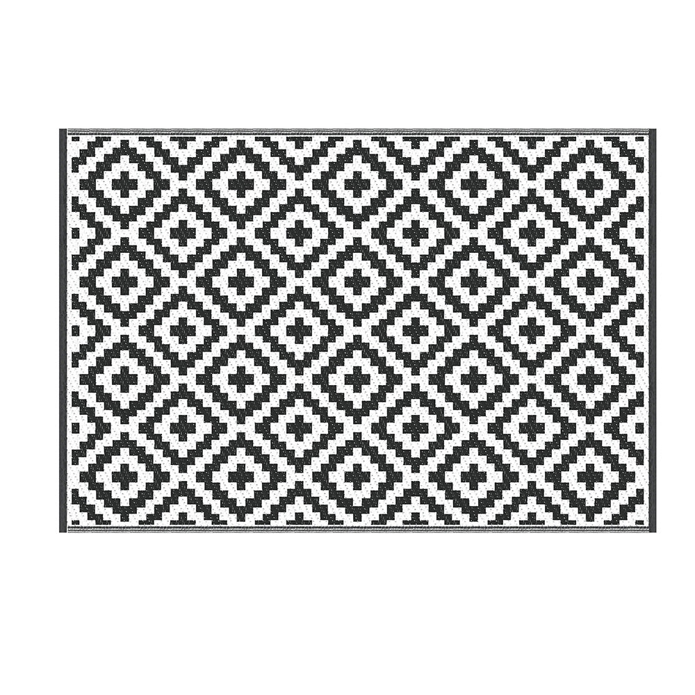 Gardeon Outdoor Rugs 120x180cm Large Carpet Reversible Area Mat PP Dual-Sided Patio Rug Cross - Homecoze