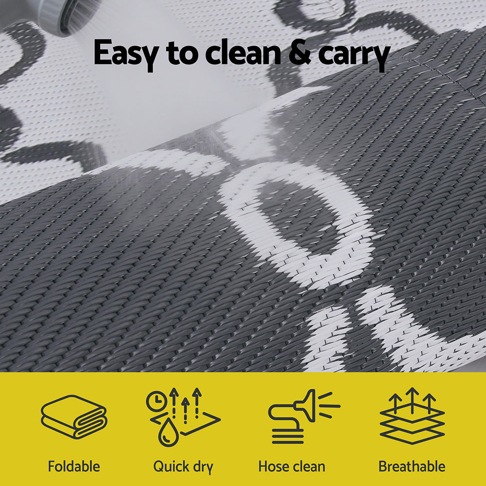 Slate Reversible Outdoor Rug (152 x 244cm) - Homecoze