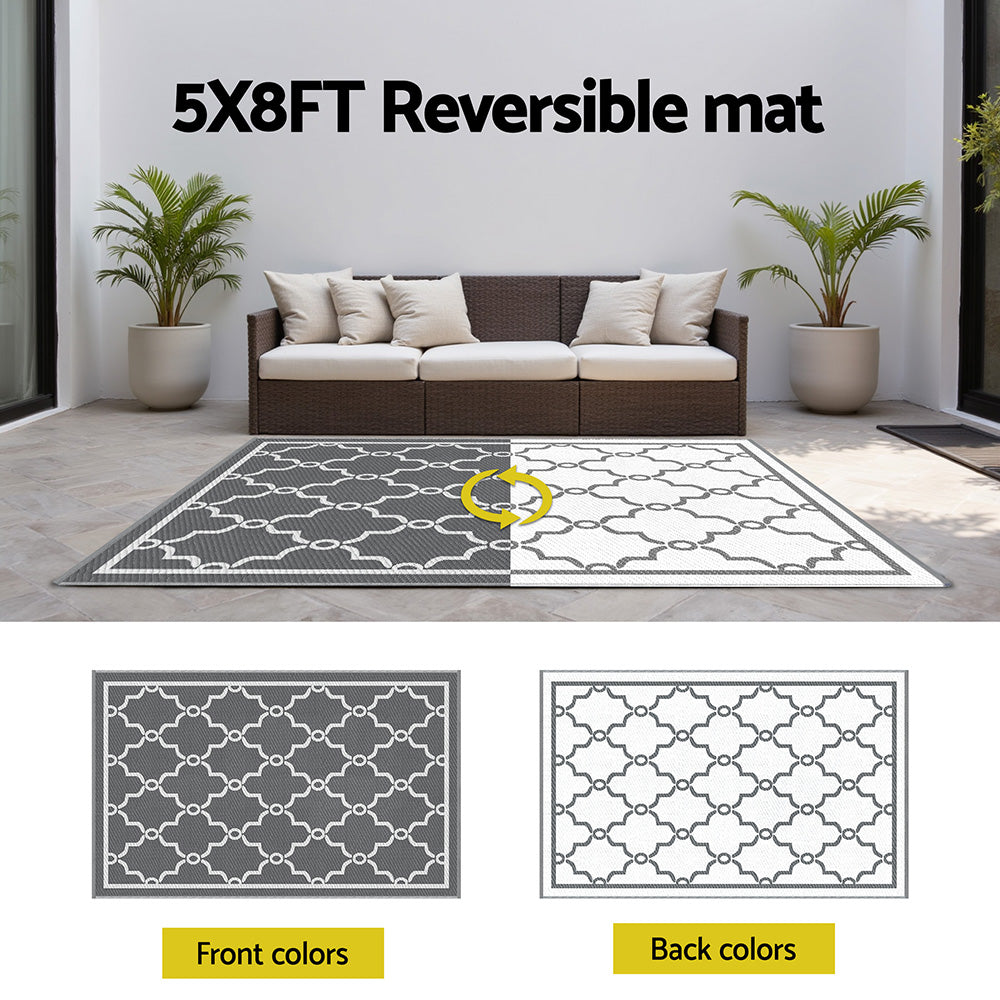 Slate Reversible Outdoor Rug (152 x 244cm) - Homecoze