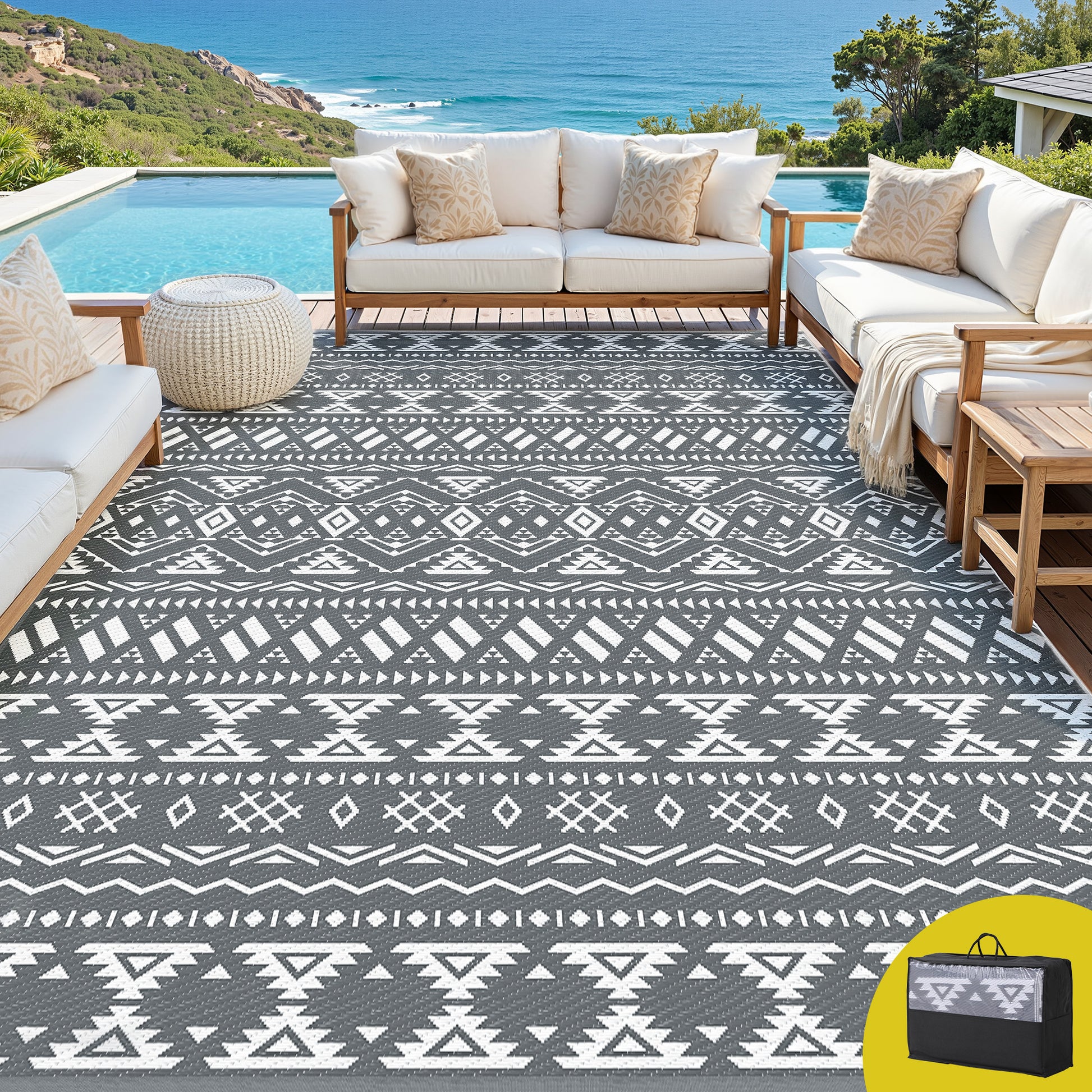 Kimberley XL Reversible Outdoor Rug (274 x 366cm) - Homecoze