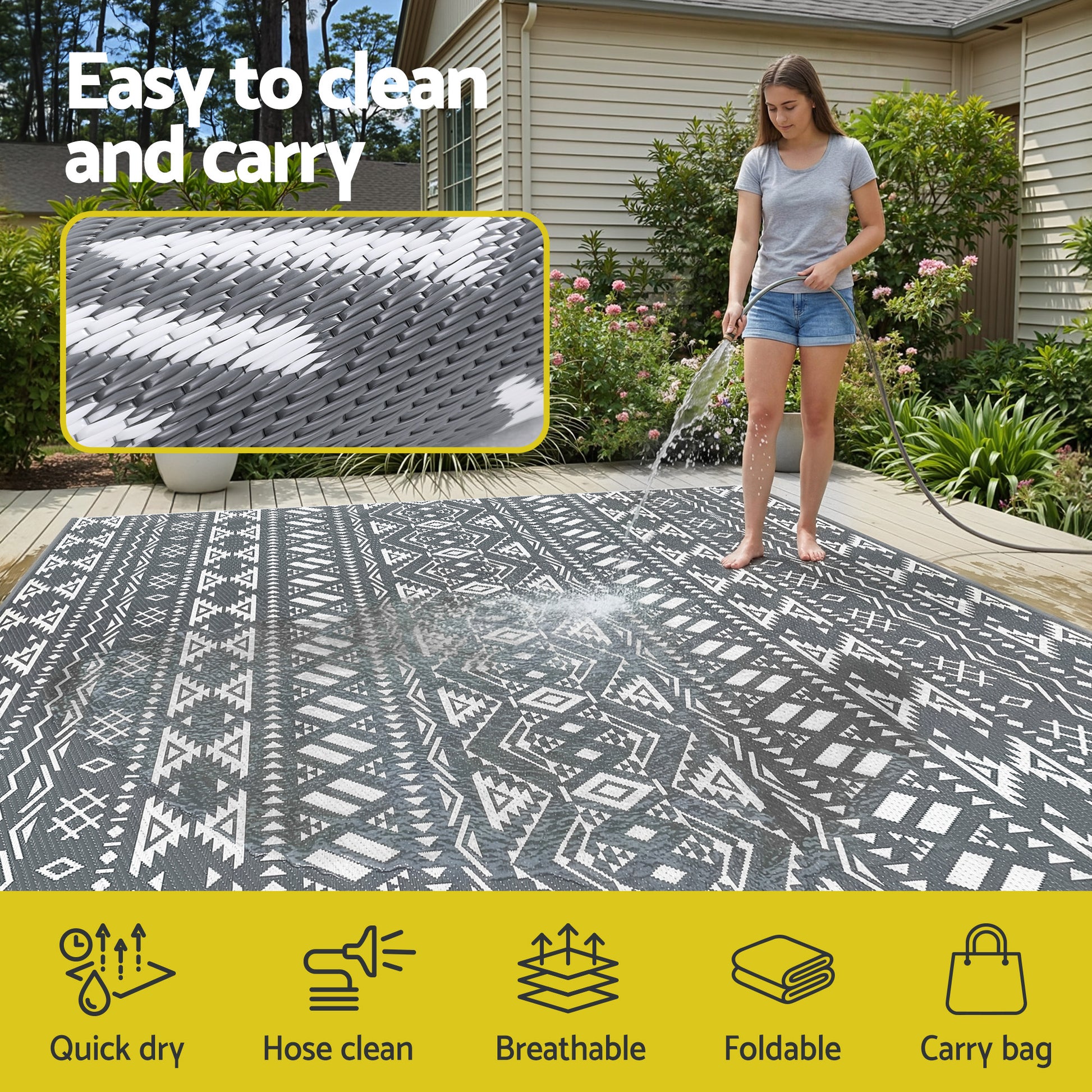 Kimberley XL Reversible Outdoor Rug (274 x 366cm) - Homecoze