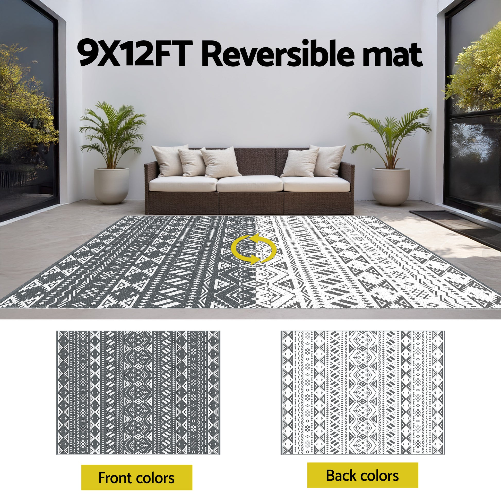 Kimberley XL Reversible Outdoor Rug (274 x 366cm) - Homecoze