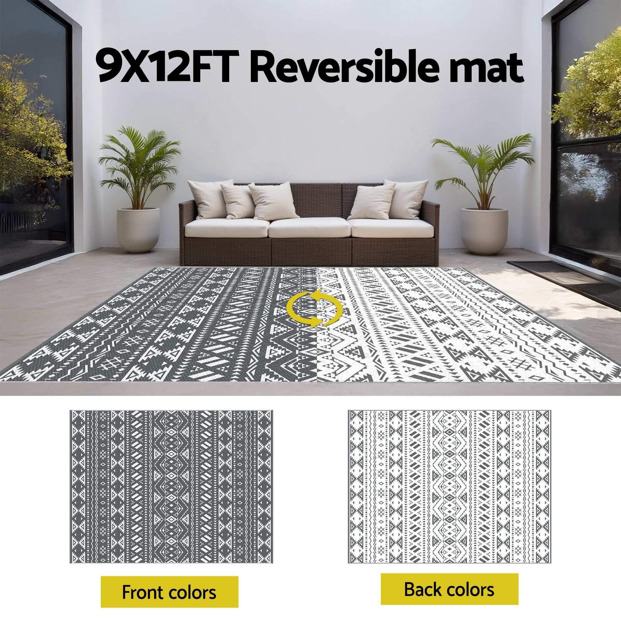 Kimberley XL Reversible Outdoor Rug (274 x 366cm) - Homecoze