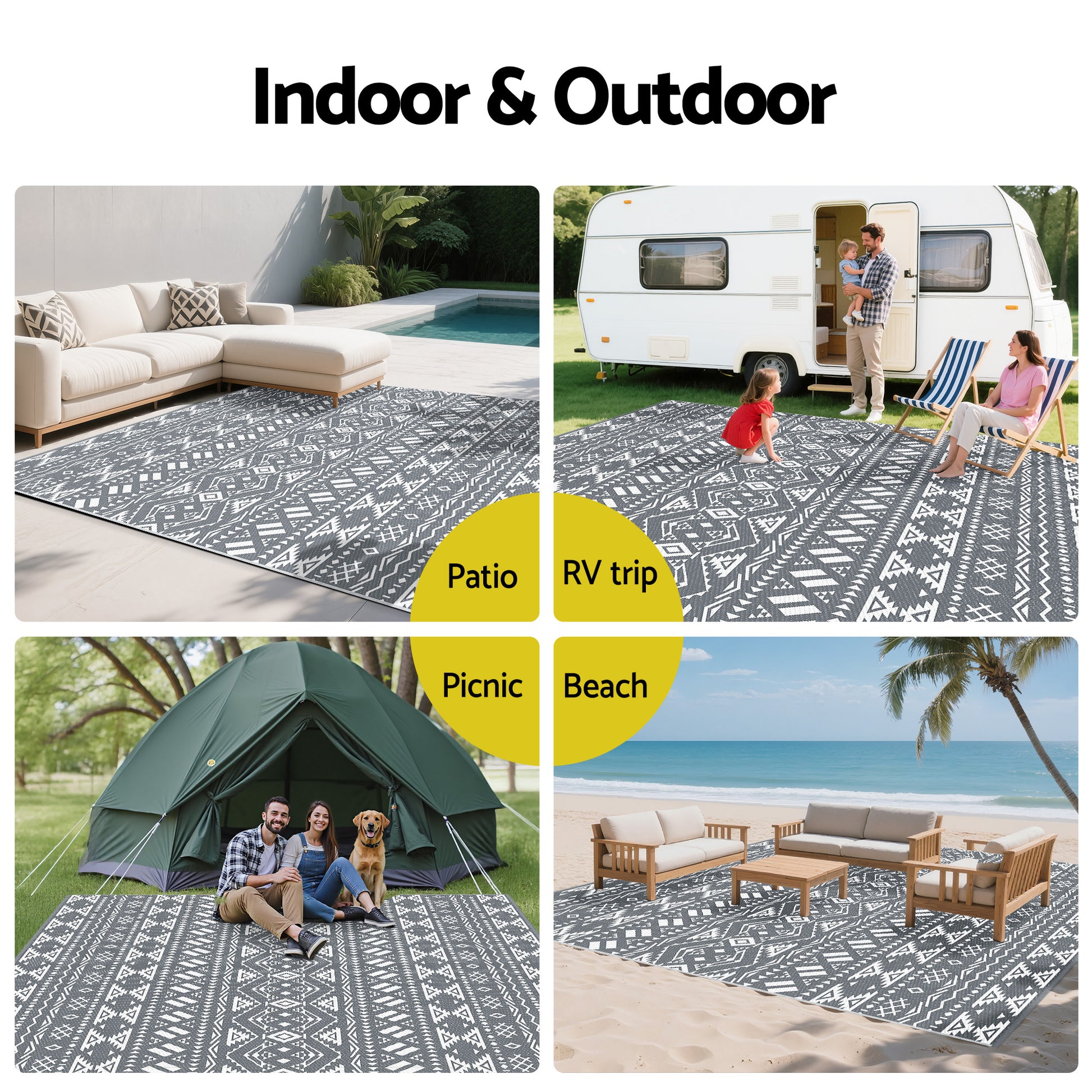 Kimberley XL Reversible Outdoor Rug (274 x 366cm) - Homecoze