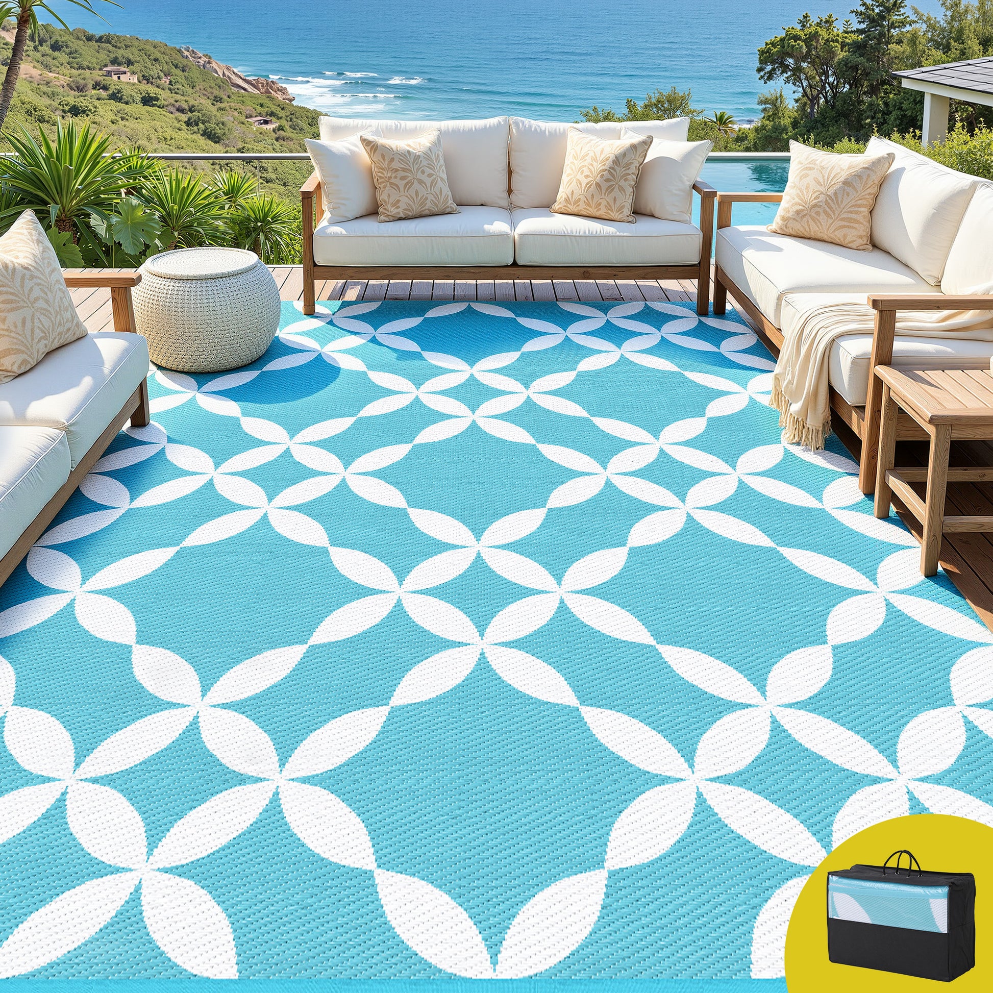 Coogee XL Reversible Outdoor Rug (274 x 366cm) - Homecoze