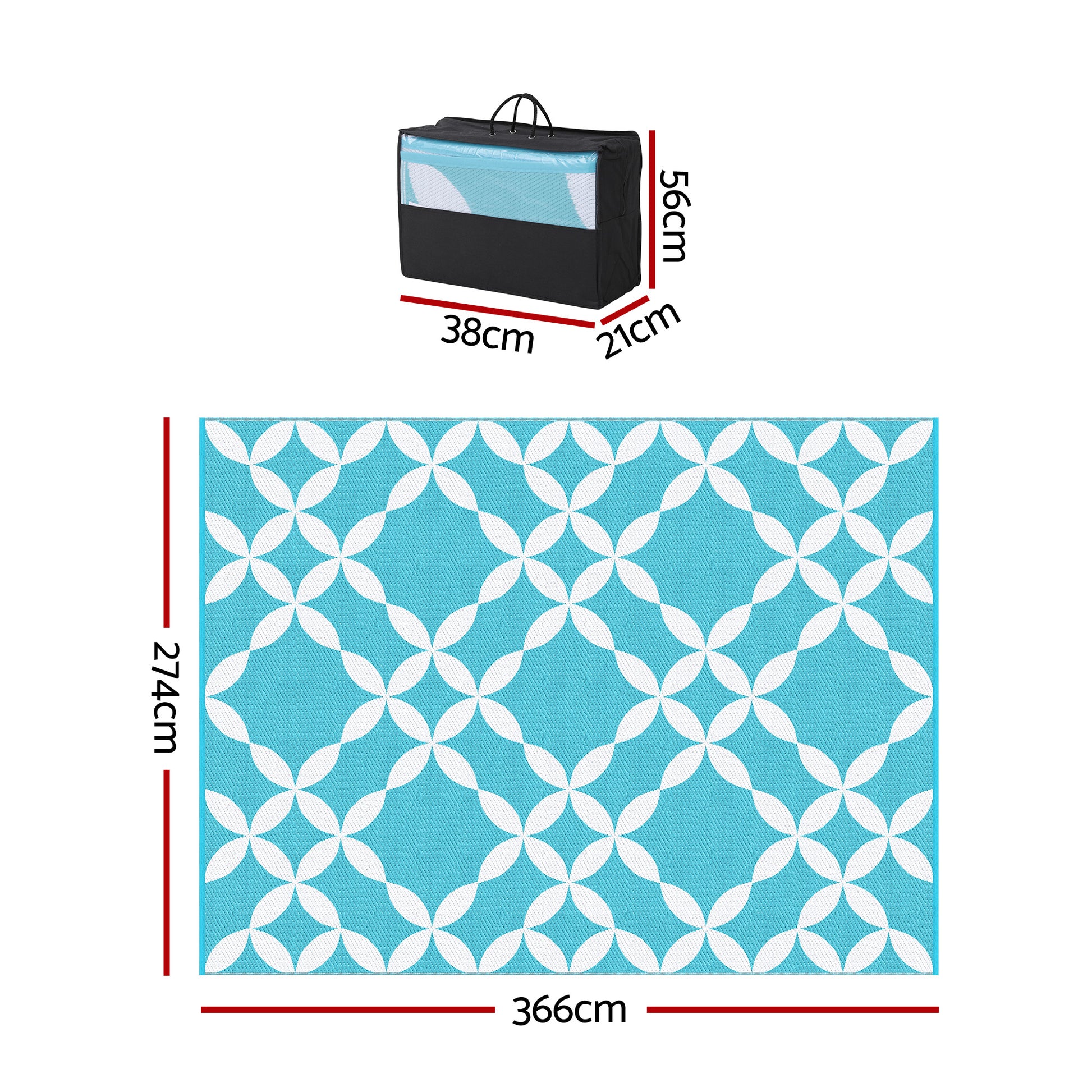 Coogee XL Reversible Outdoor Rug (274 x 366cm) - Homecoze