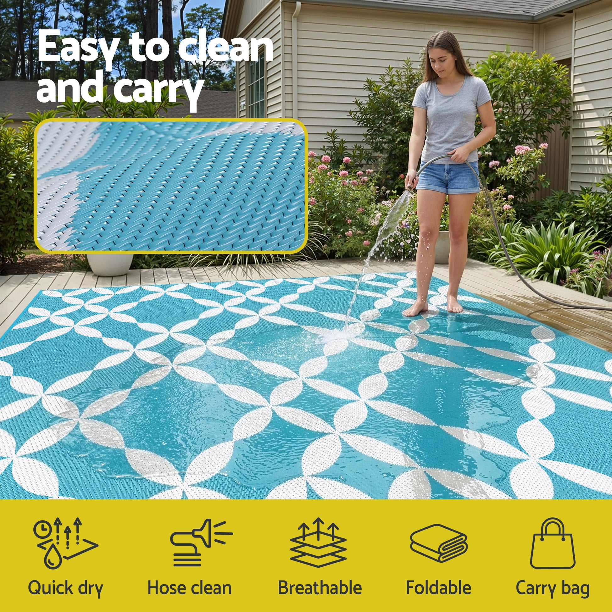 Coogee XL Reversible Outdoor Rug (274 x 366cm) - Homecoze