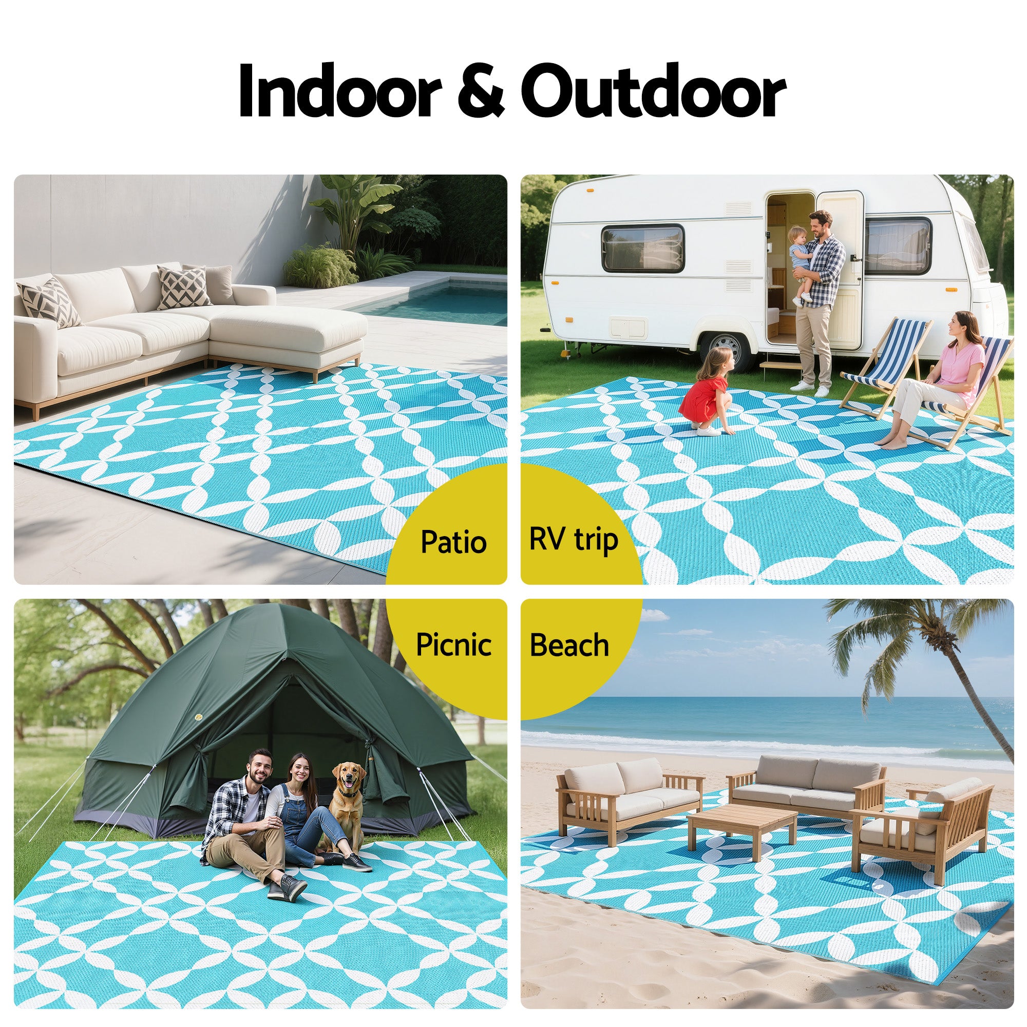 Coogee XL Reversible Outdoor Rug (274 x 366cm) - Homecoze