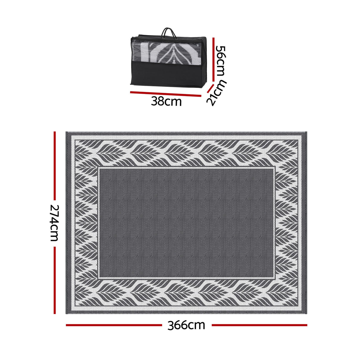Daintree XL Reversible Outdoor Rug (274 x 366cm)