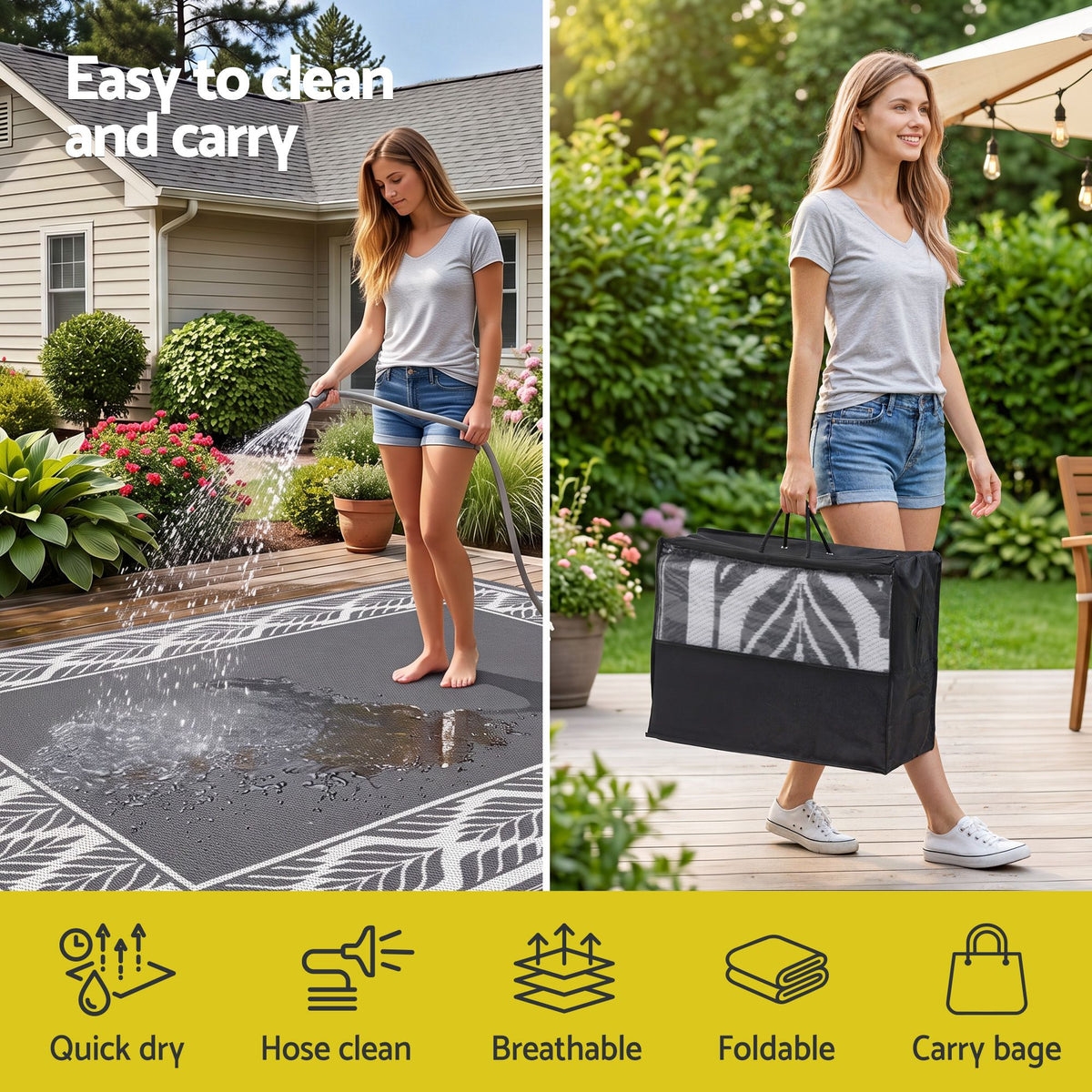 Daintree XL Reversible Outdoor Rug (274 x 366cm)