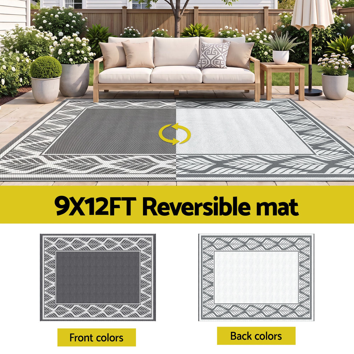 Daintree XL Reversible Outdoor Rug (274 x 366cm)