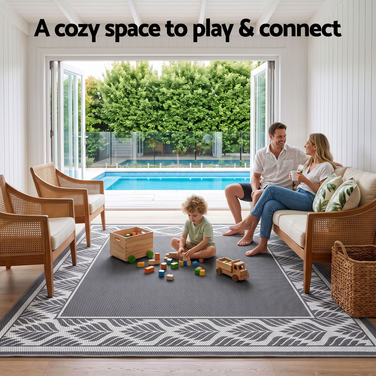Daintree XL Reversible Outdoor Rug (274 x 366cm)