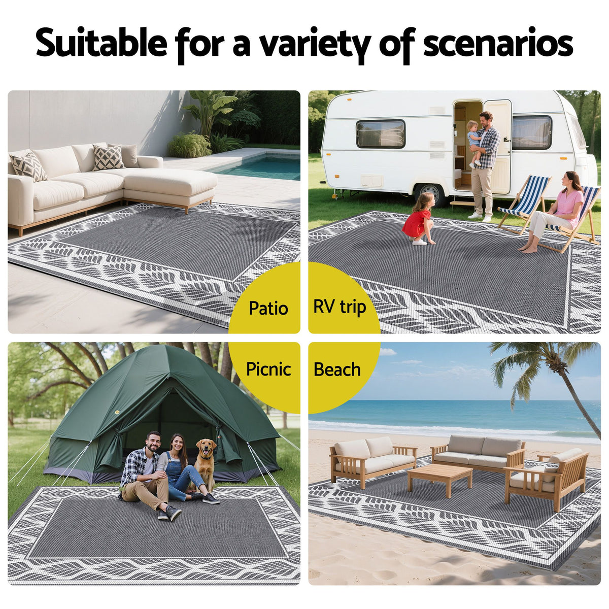 Daintree XL Reversible Outdoor Rug (274 x 366cm)