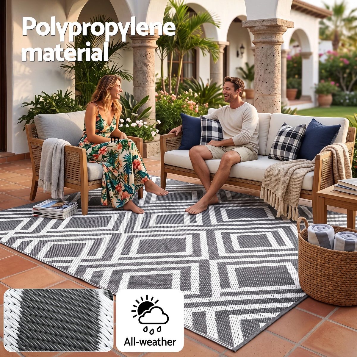 Avalon XL Reversible Outdoor Rug (274 x 366cm)