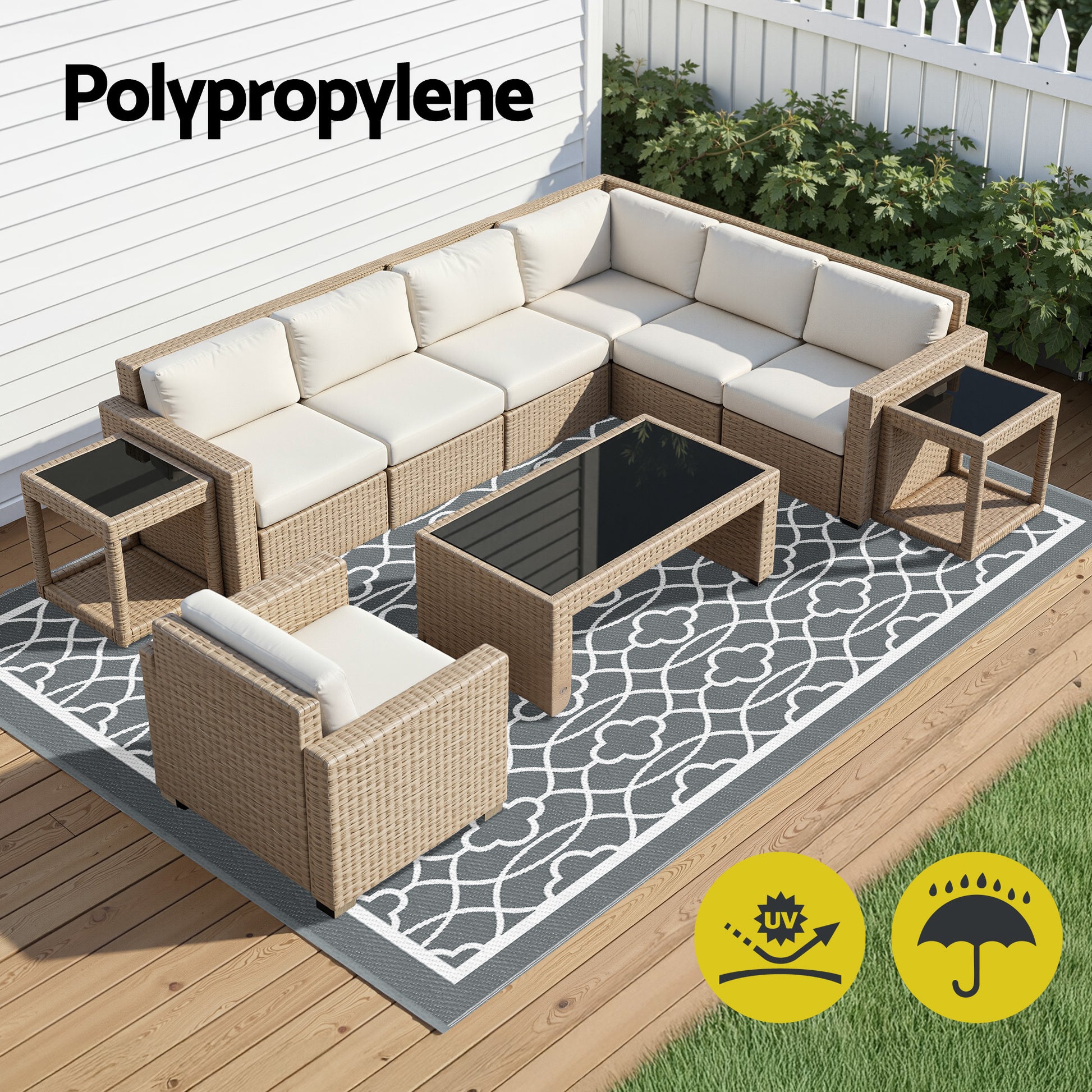 Warrina XL Reversible Outdoor Rug (274 x 366cm) - Homecoze