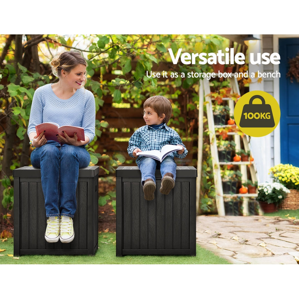 195L Outdoor Polypropylene Garden Storage Box - Black - Homecoze