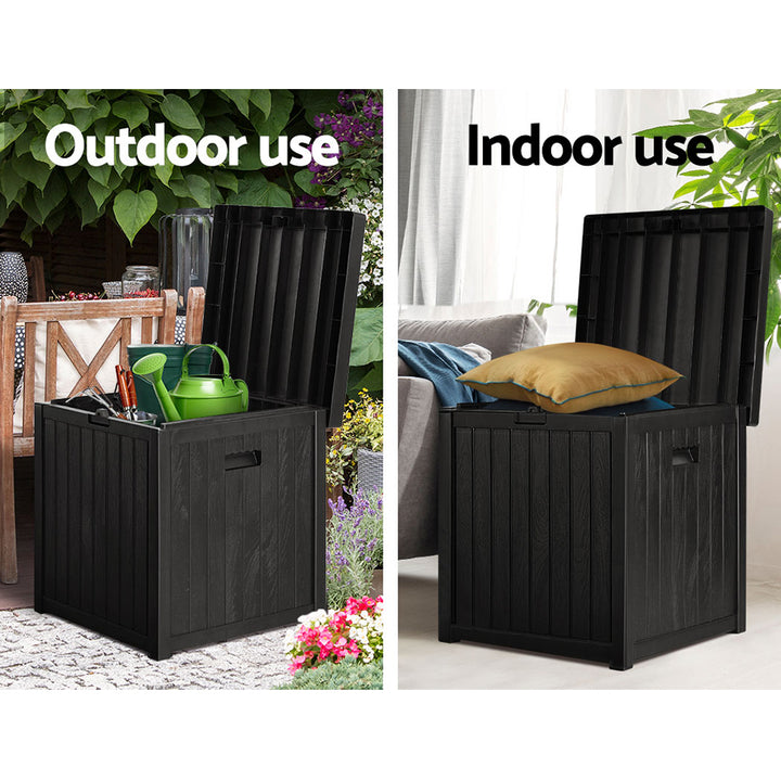 195L Outdoor Polypropylene Garden Storage Box - Black - Homecoze