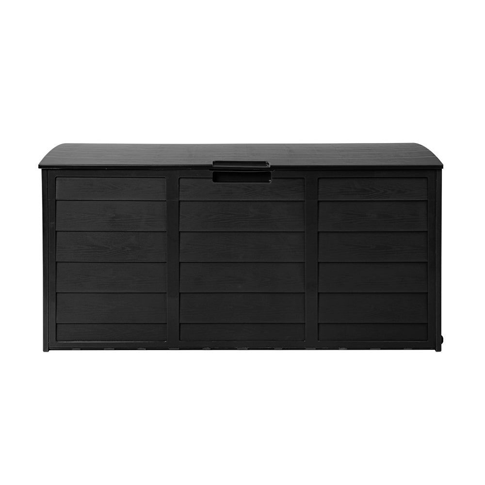 290L Polypropylene Outdoor Storage Box - All Black - Homecoze