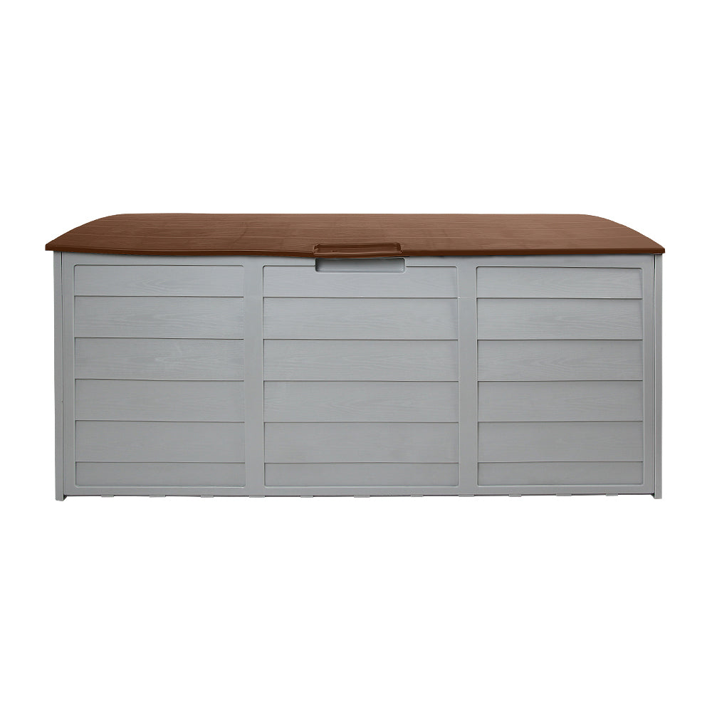 290L Polypropylene Outdoor Storage Box - Brown - Homecoze