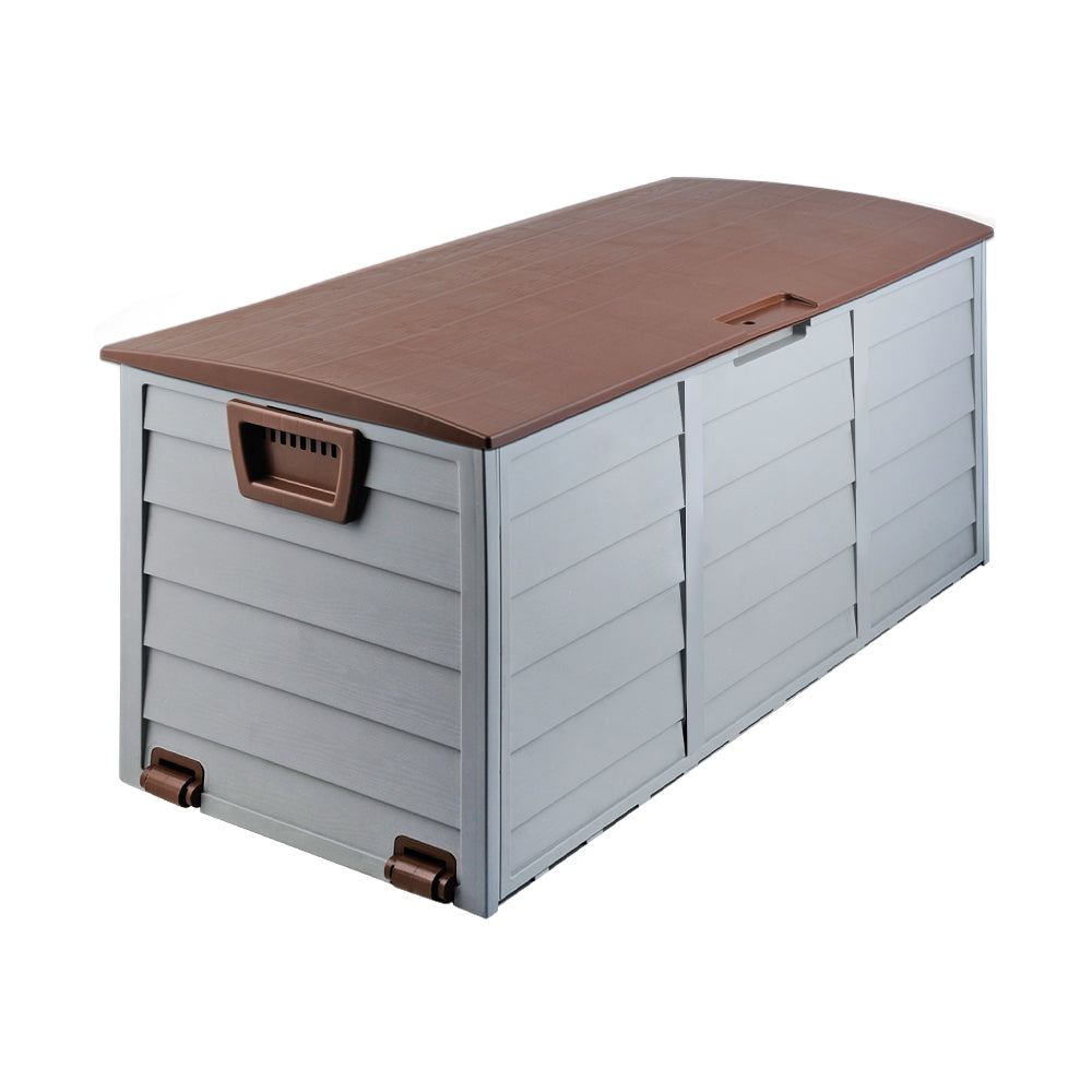 290L Polypropylene Outdoor Storage Box - Brown - Homecoze