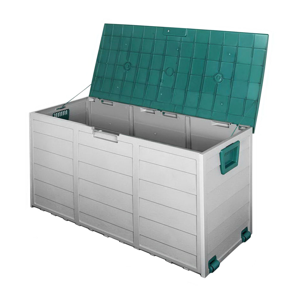 290L Polypropylene Outdoor Storage Box - Green - Homecoze