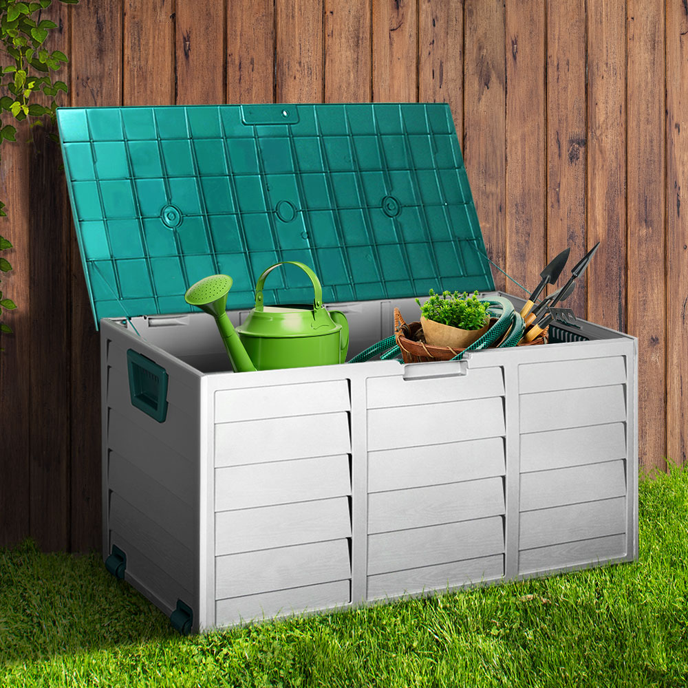 290L Polypropylene Outdoor Storage Box - Green - Homecoze