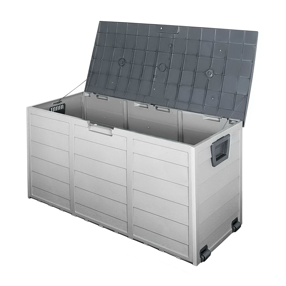 290L Polypropylene Outdoor Storage Box - Grey - Homecoze