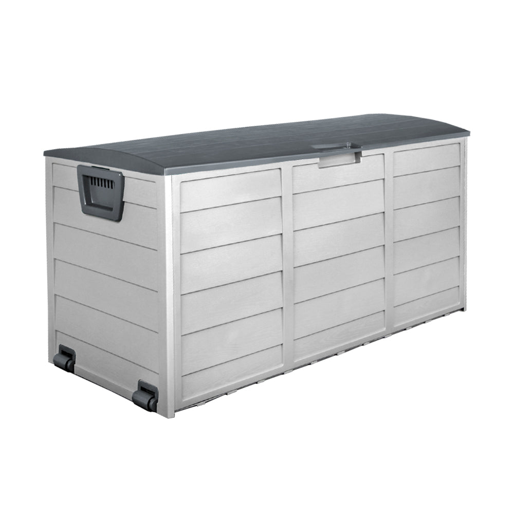 290L Polypropylene Outdoor Storage Box - Grey - Homecoze